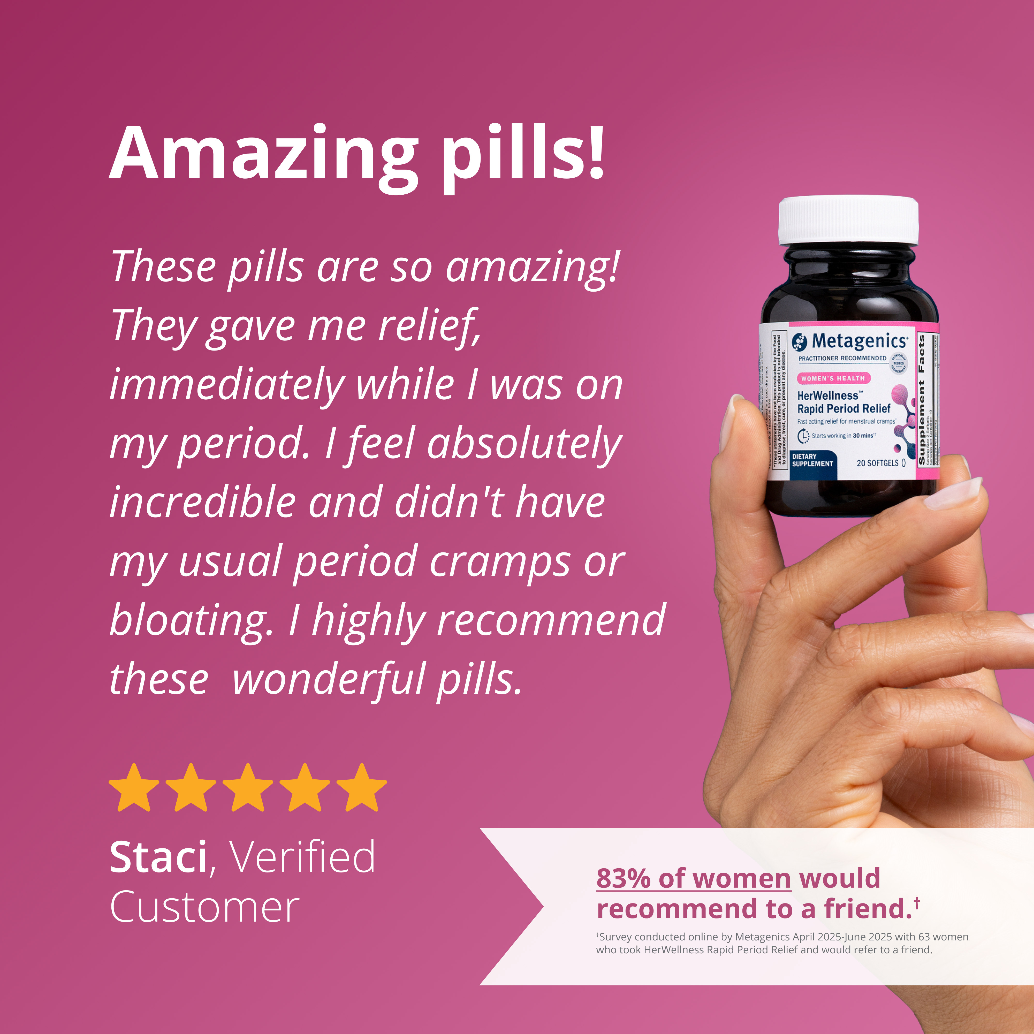 HerWellnessâ„¢ Rapid Period Relief | Fast-Acting, Natural Support for Period Pain | Metagenics