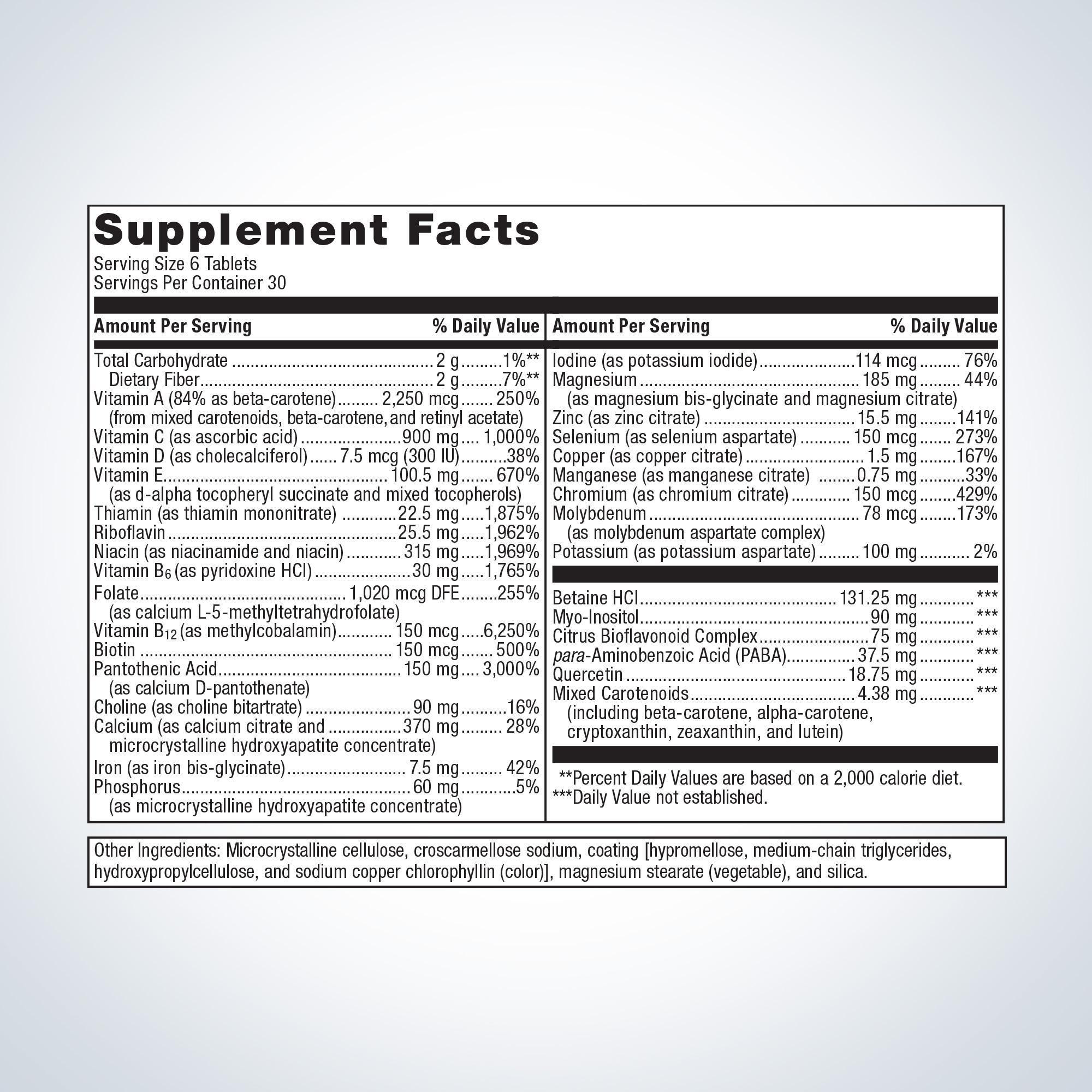 MultigenicsÂ® Intensive Care Multivitamin with Iron | Metagenics
