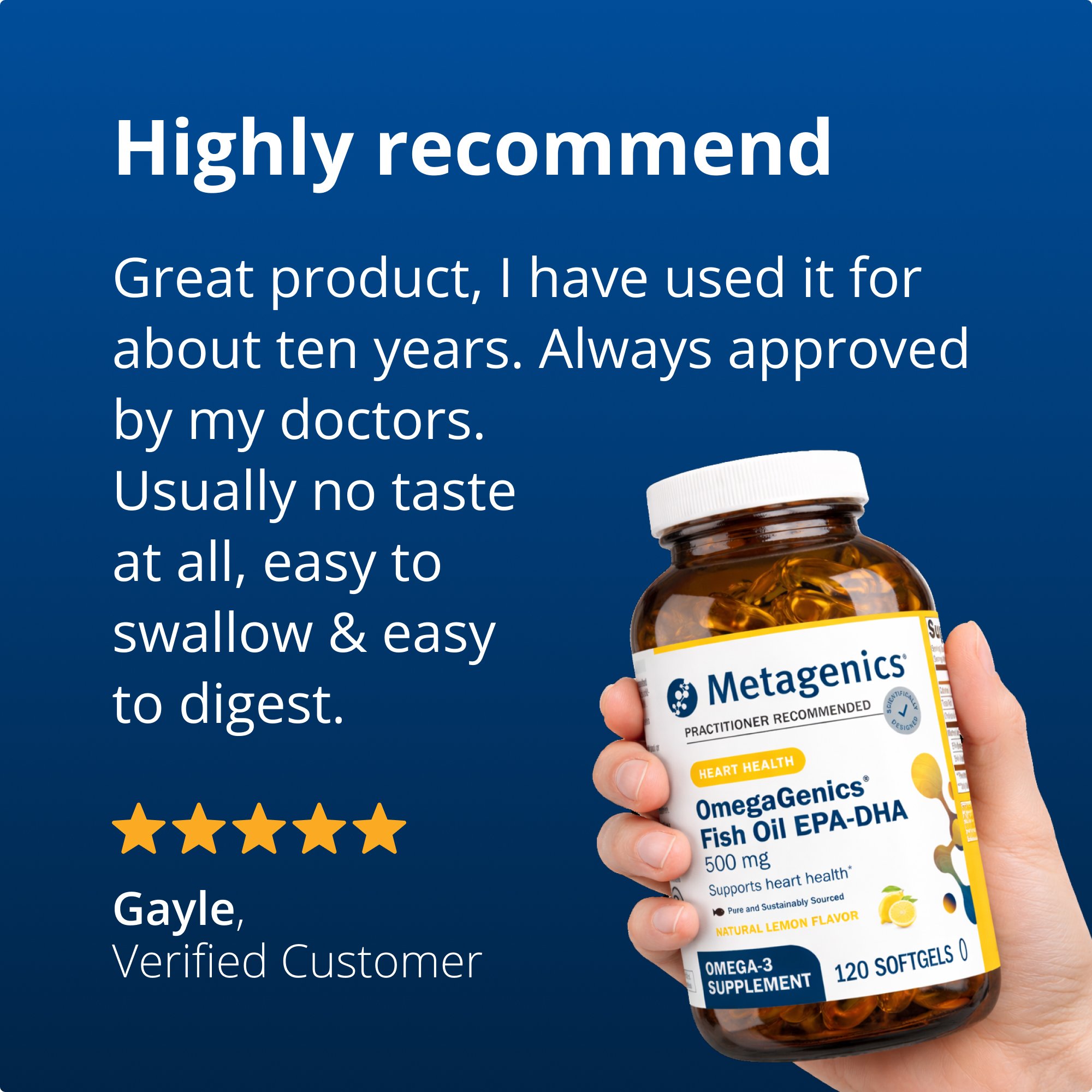 OmegaGenicsÂ® Omega-3 Fish Oil 500mg EPA-DHA | Metagenics