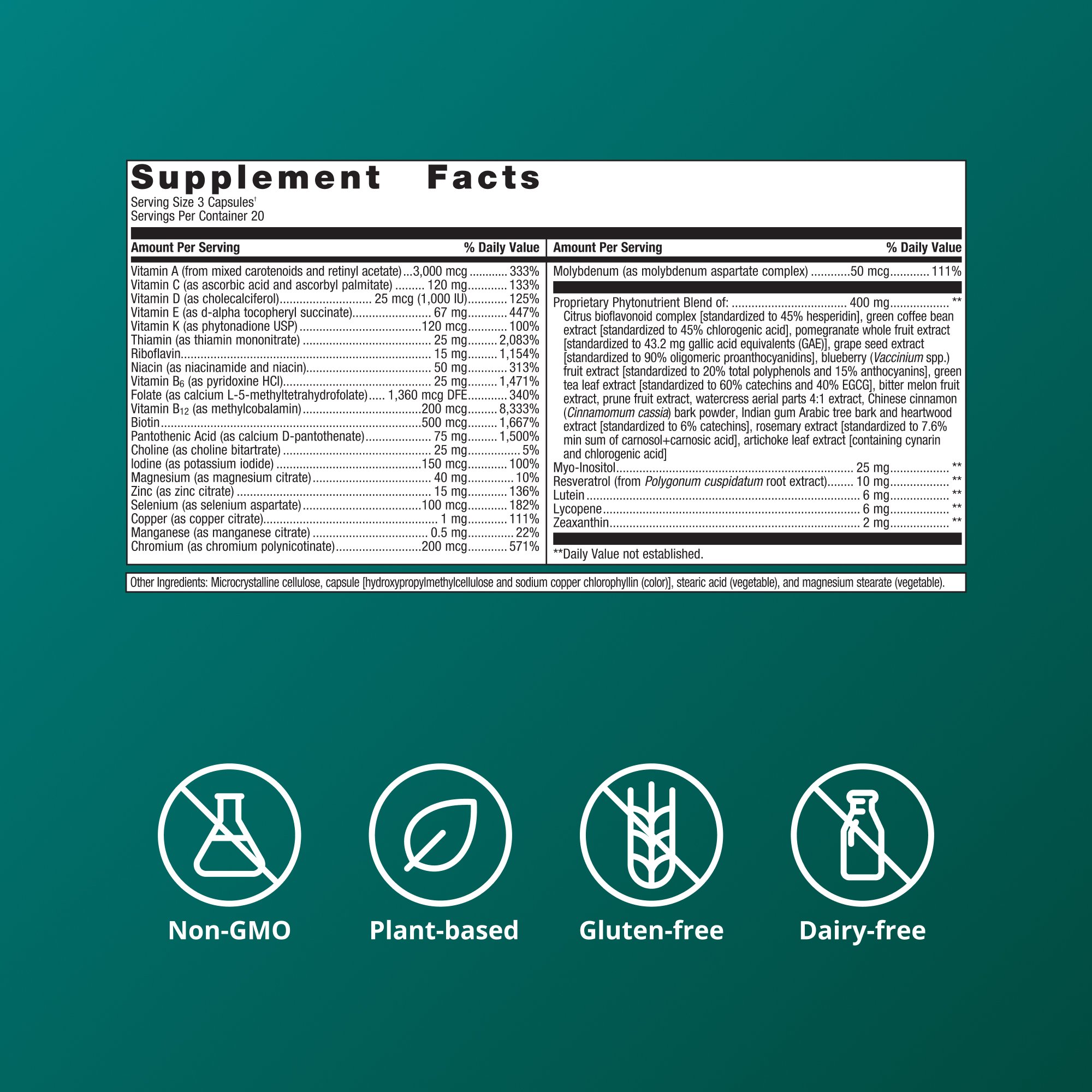 PhytoMulti Multivitamin Capsules | Metagenics