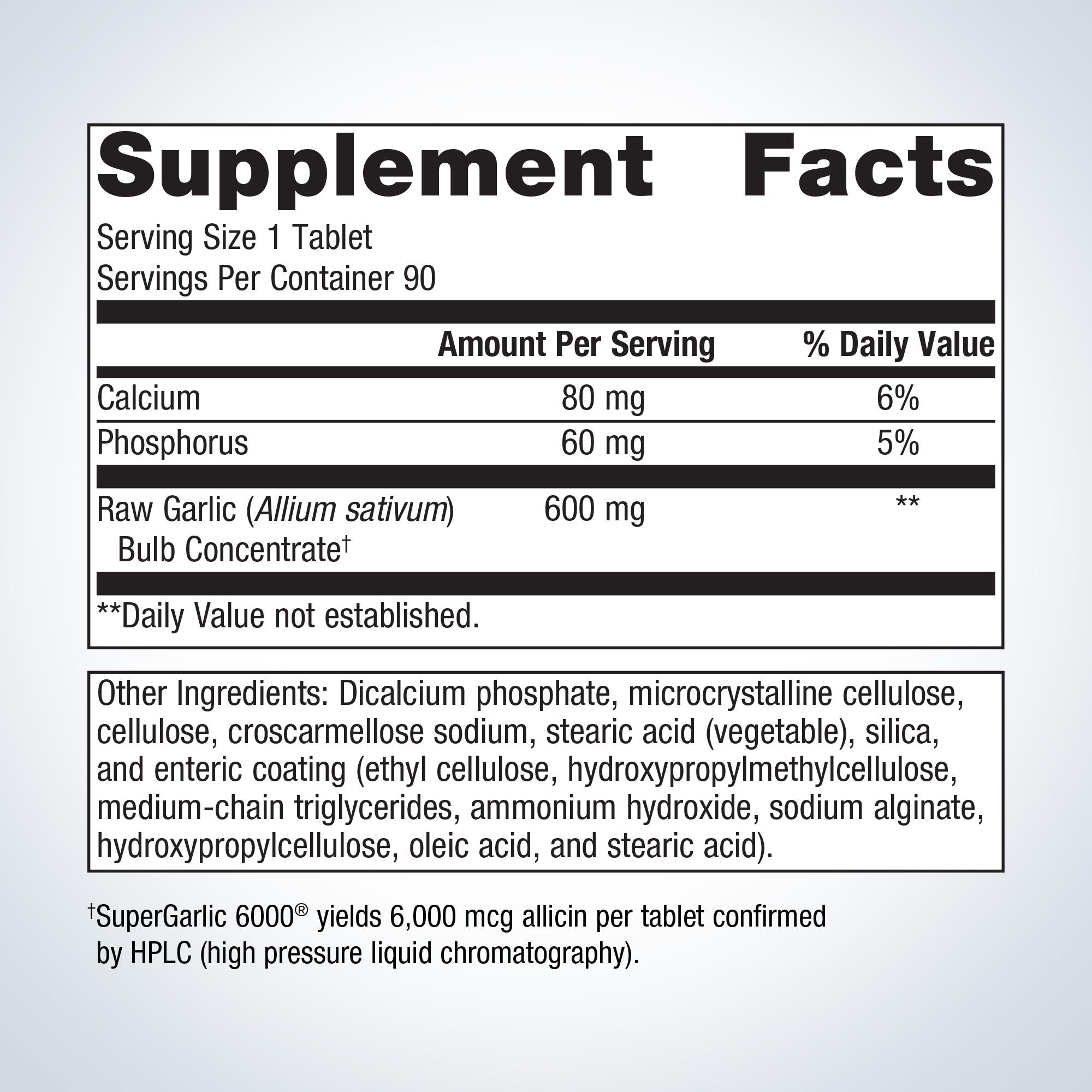 SuperGarlic 6000Â® Allicin Garlic Supplement | Metagenics