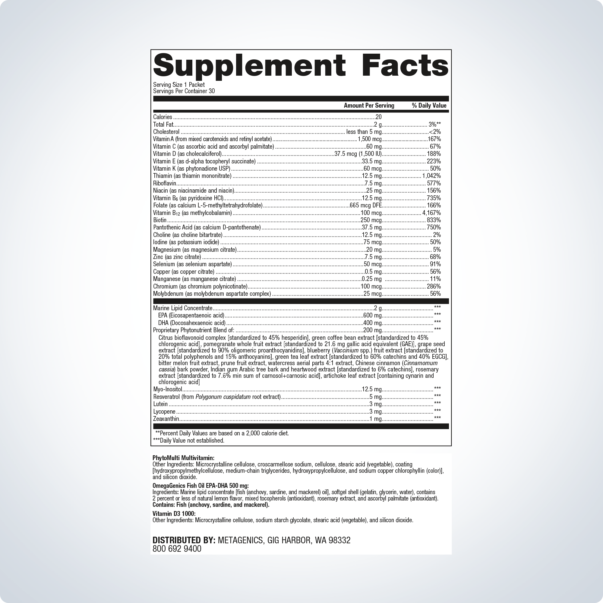 Wellness Essentials Daily Packs | Metagenics