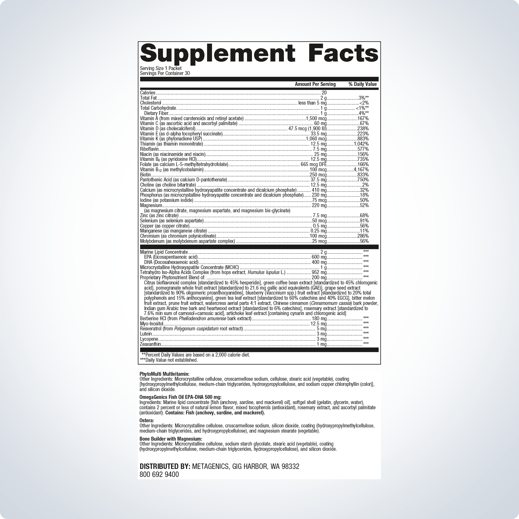 Wellness EssentialsÂ® Women's Prime Daily Packs | Metagenics
